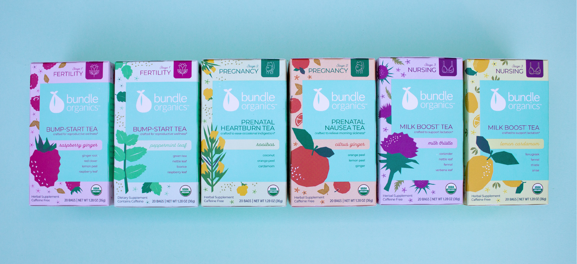 Bundle Organics Tea, packaging design